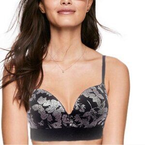 Victoria’s Secret PINK Wear Everywhere Wireless Push Up Bra Black Size 34D